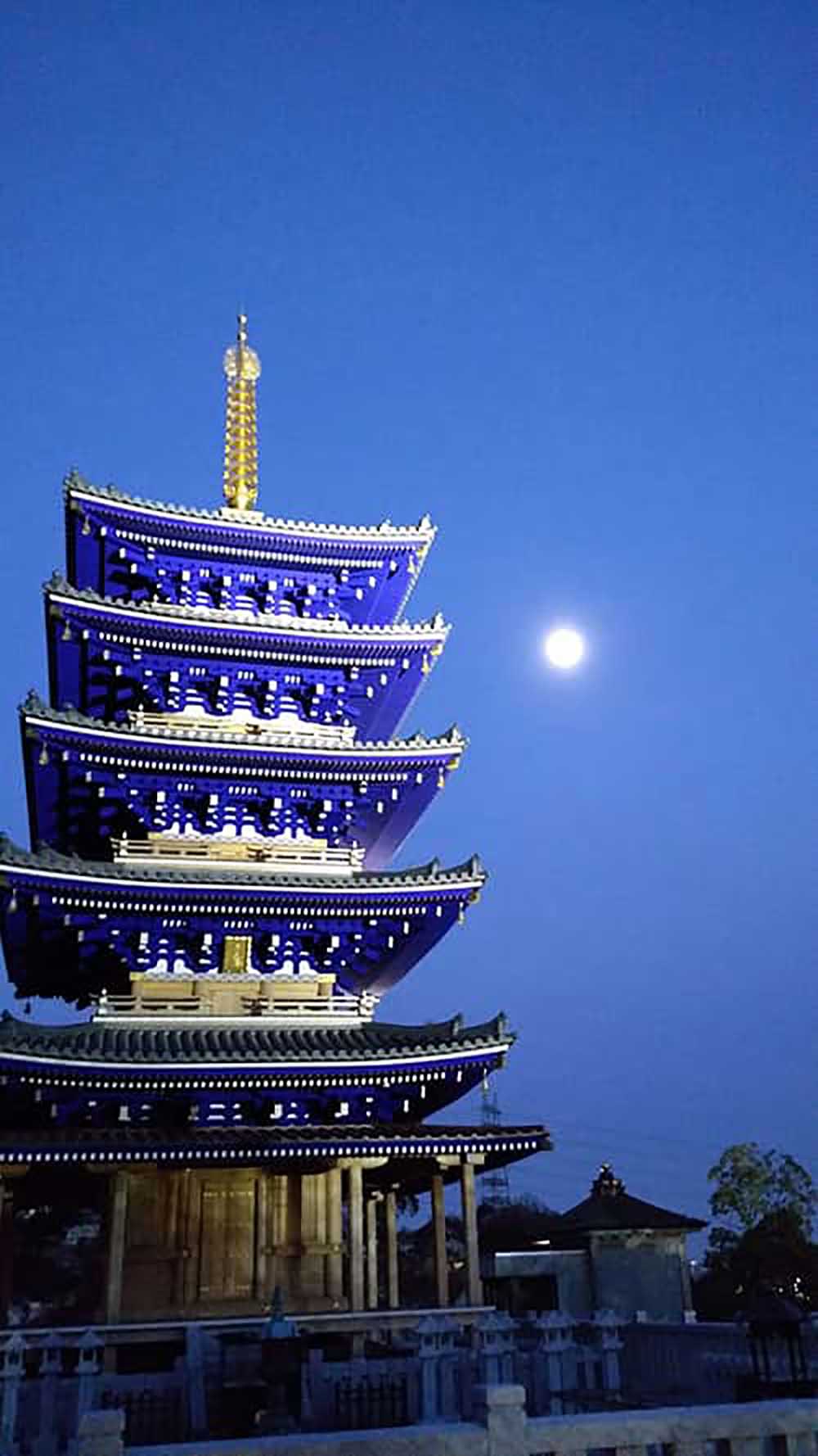 月夜の青龍塔